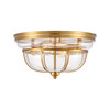 Elk Lighting Manhattan Boutique 2-Lght Flush Mount in Brushed Brss with Clear Glass 46574/2